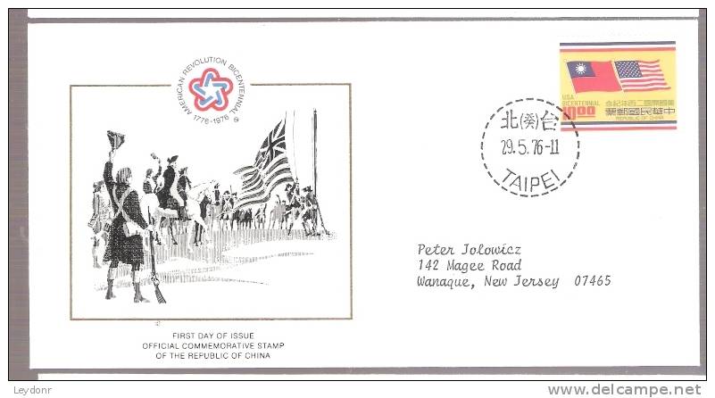 FDC Flag Of China And US  - American Bicentennial - Covers & Documents