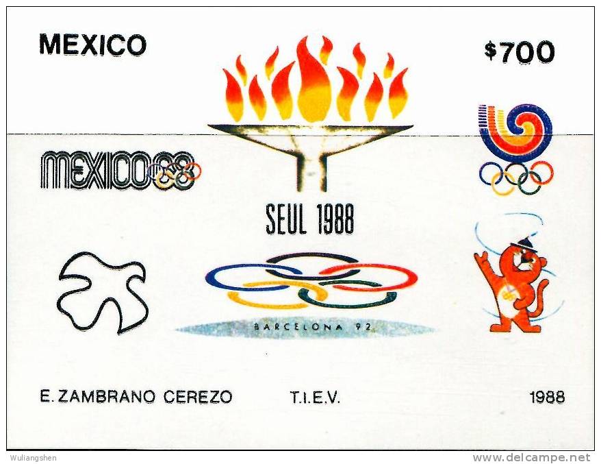 AT2641 Mexico1988 The Olympic Games M/S MNH - Inverno1988: Calgary