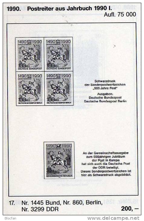 Jahrbuch 1990 Deutschland Schwarzdruck 1445,B860 SD13 ** 260€+kompletter Jahres-Satz #1444-1487 Year-set Book Of Germany - Storia Postale