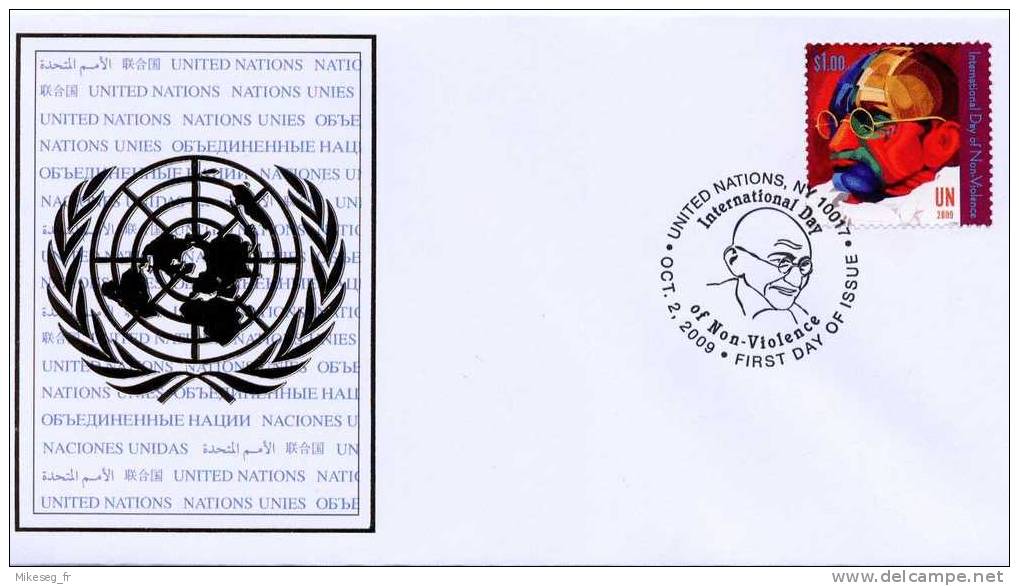 ONU New-York 2009 - FDC "2 Octobre 2009 - Journée Internationale De La Non-violence - Gandhi" (épuisée) - FDC