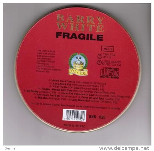 Barry White °°° Fragile  Cd 10 Titres - Soul - R&B