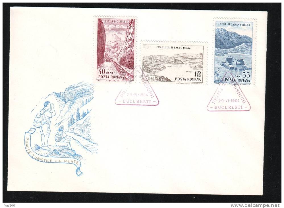 TOURISM MOUNTAIN,TOURISME MONTAGNE,1964,TWO COVERS FDC,ROMANIA - Other & Unclassified