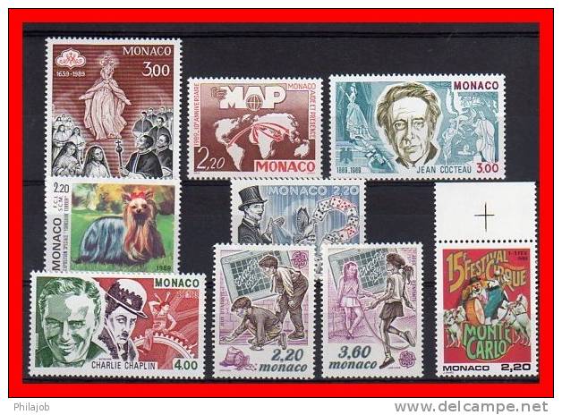 MONACO Lot De 9 Timbres Neufs ** De 1989 à 15 % De La Cote 2008 : 20.95 &euro;. VOIR LE SCAN CONTRACTUEL - Lots & Kiloware (mixtures) - Max. 999 Stamps