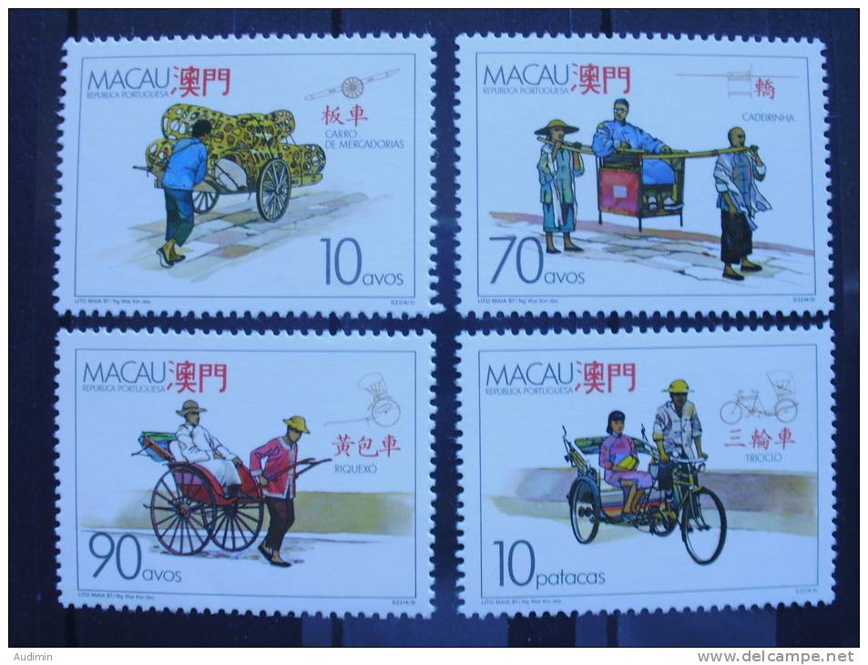 Macau 583/6 ++ Postfrisch MNH, Traditionelle Transportmittel - Neufs