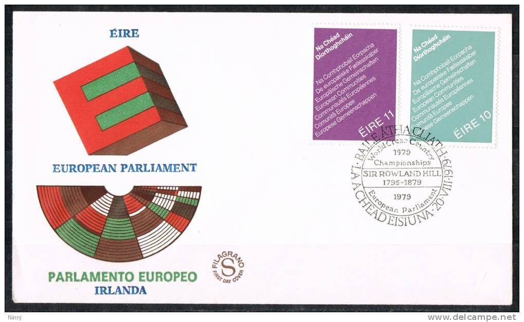 638-FDC Filigrano Irlanda 1979 EIRE European Parliament - FDC