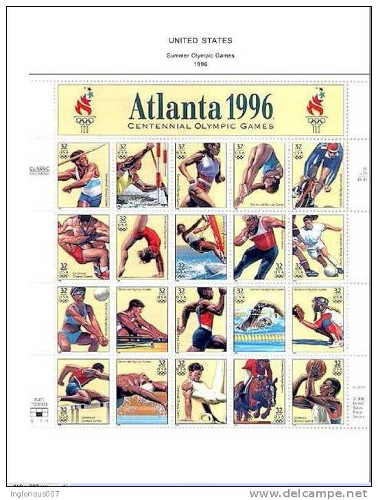 UNITED STATES AMERICA STAMP ALBUM PAGES 1847-2011 (539 color illustrated pages)