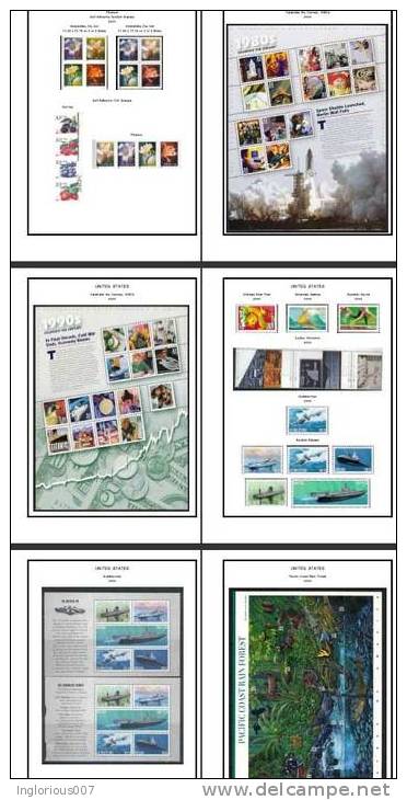 UNITED STATES AMERICA STAMP ALBUM PAGES 1847-2011 (539 color illustrated pages)