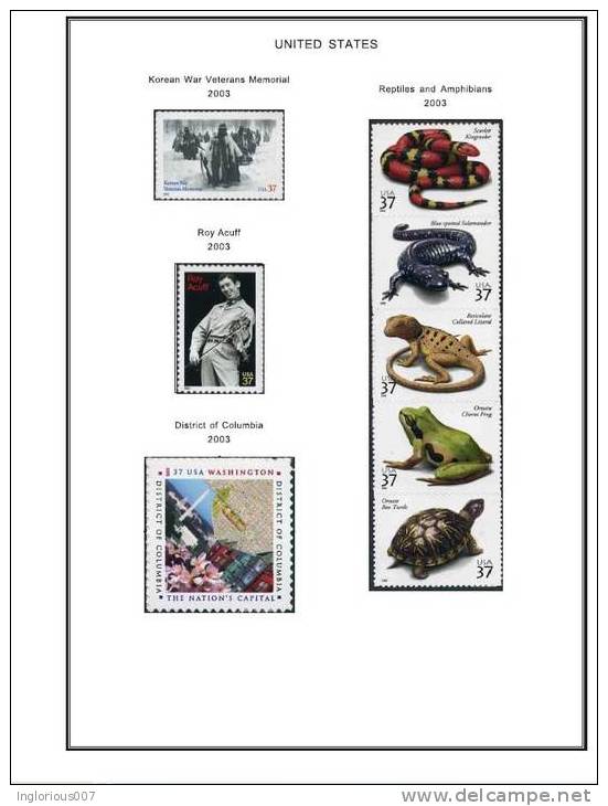 UNITED STATES AMERICA STAMP ALBUM PAGES 1847-2011 (539 color illustrated pages)