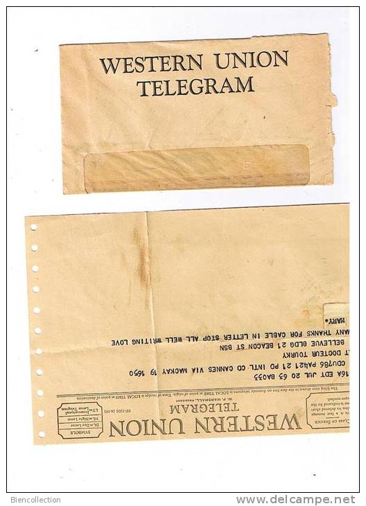 Télégramme Western Union - Telegraaf-en Telefoonzegels