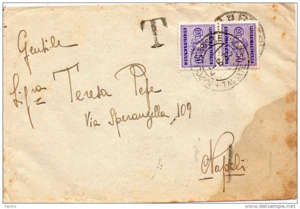 1939  LETTERA CON ANNULLO  NAPOLI TASSATE - Strafport