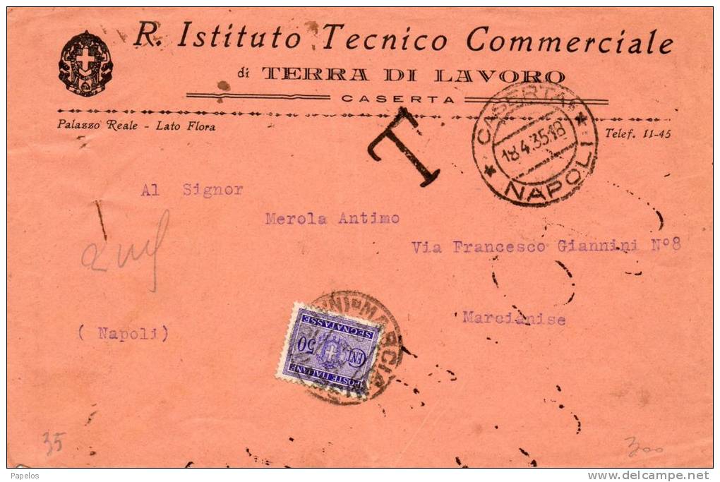 1935 LETTERA CON ANNULLO MARCIANISE CASERTA - Strafport