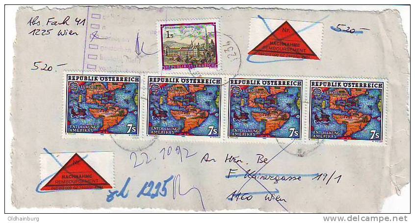 971k: Entdeckung Amerikas CEPT- Nachnahme Aus Österreich - 1992