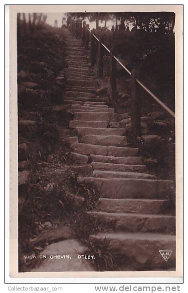 UK England View On Chevin Otley Real Photo Vintage Original Postcard Ca1900 Ak Cpa [WIN3_298] - Leeds