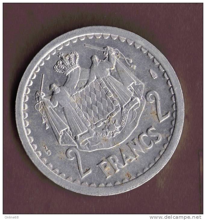 MONACO 2 FRANCS 1943 - 1922-1949 Louis II.