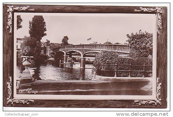 Uk England Hampton Bridge Real Photo Vintage Original Postcard Ca1900 Ak Cpa [WIN3_302] - London Suburbs