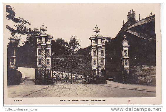 Uk England  Weston Park Gates Sheffield Real Photo Vintage Original Postcard Ca1900 Ak Cpa [WIN3_310] - Sheffield