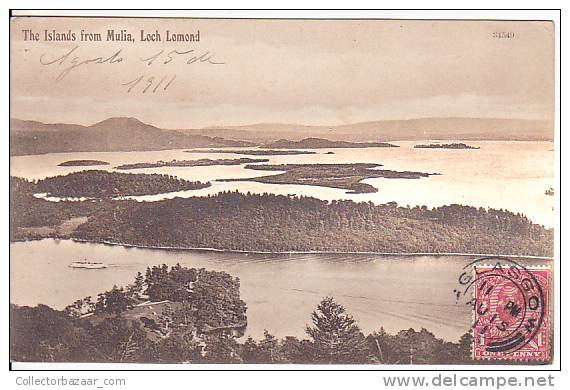Uk Scotland The Islands From Mulia Loch Lomond Vintage Original Postcard Ca1900 Ak Cpa [WIN3_312] - Dunbartonshire