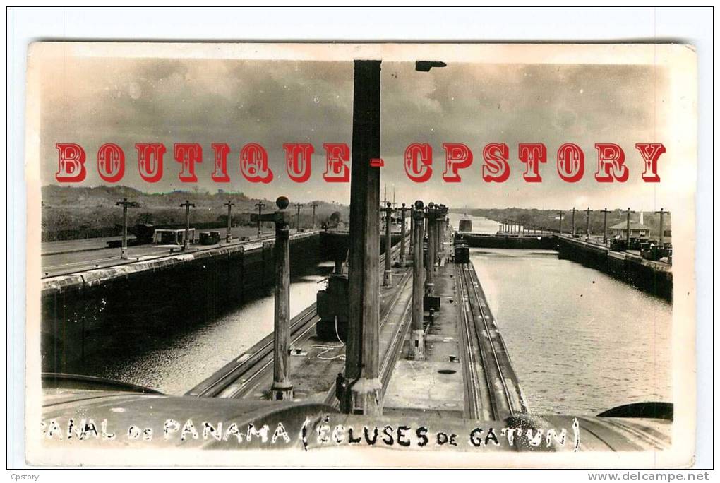 PANAMA  CANAL - Ecluses De Gatun - Réal Photograph Postcard - Carte Photo - Dos Scané - Panama