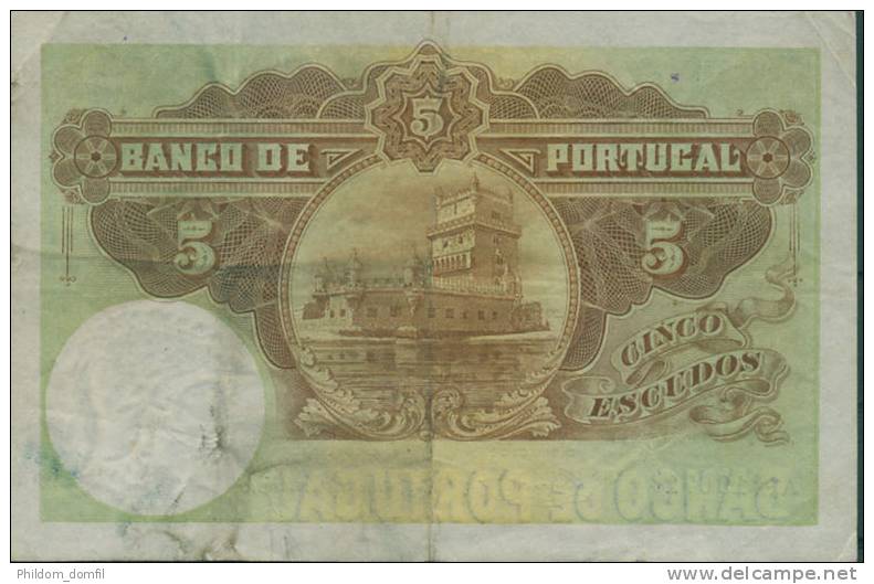 Ref. 47-631 - BI PORTUGAL . 1913. 5 ESCUDOS - CHAPA 1 - ALEXANDRE HERCULANO 1913 - Portugal