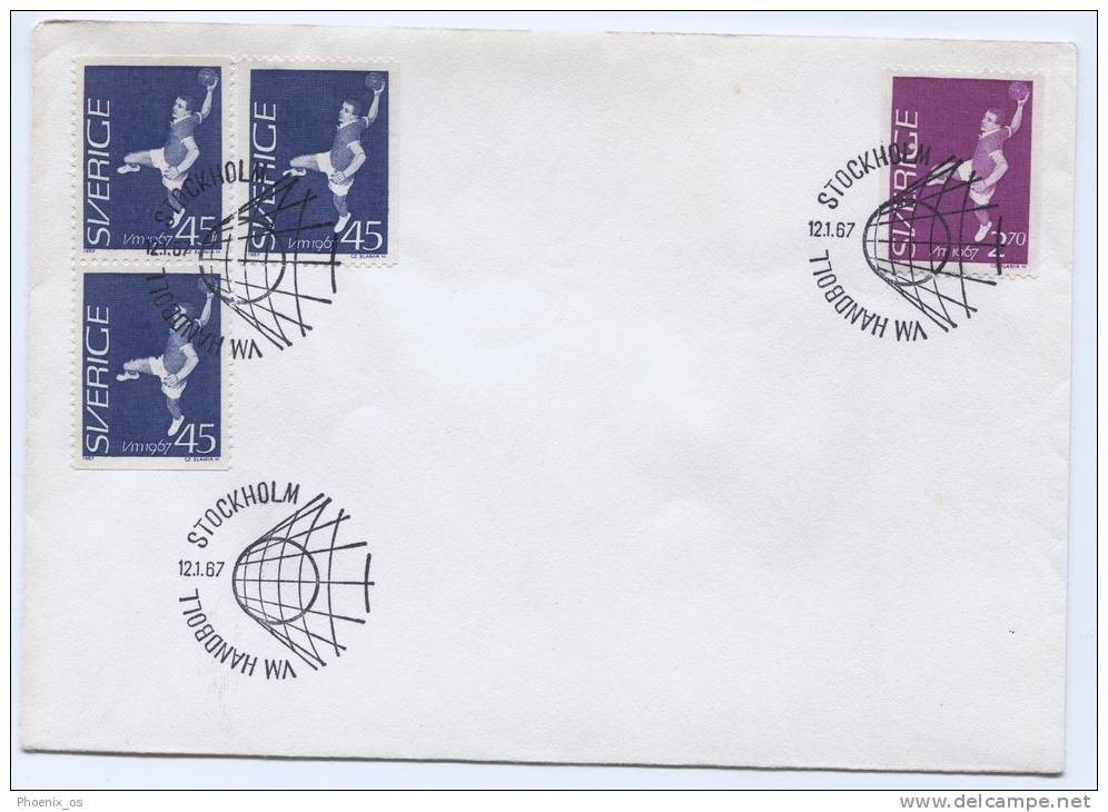 HANDBALL, Pallamano - VM Stockholm, Sweden, 1967. Envelope - Hand-Ball