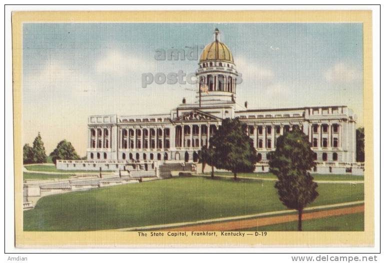 USA, FRANKFORT KENTUCKY KY ~STATE CAPITOL BUILDING~ 1950 Vintage Postcard ~ ARCHITECTURE  [s3406] - Frankfort