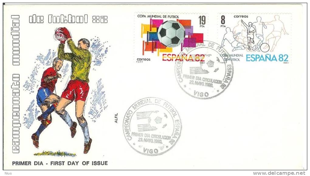 Spain Espana 1982 FDC FIFA World Cup Football Soccer 1980 Vigo - FDC