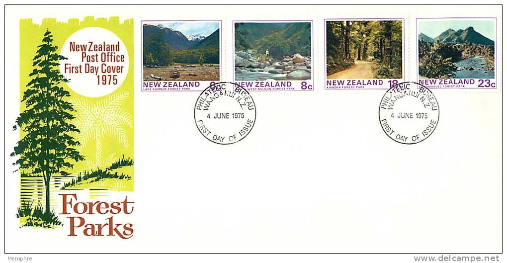 1975  Forest Parks  Complete Set On Unaddressed FDC - FDC