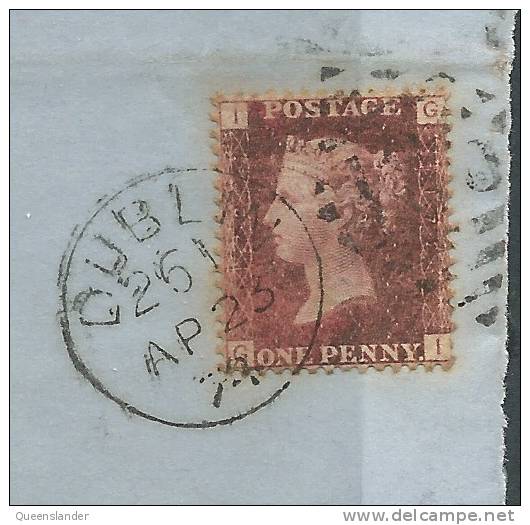 Penny Red Looks Like Plate 172 On Front Of Envelope Only Postmarked Dublin 261 April 23 1874 - Lettres & Documents