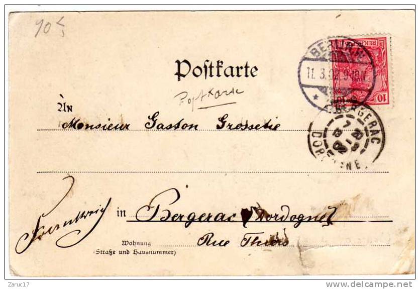 Carte Postale GRUSS AUS DEM GRUNEWALD Ecrite En 1902 ALLEMAGNE FORET ARBRE - Grunewald