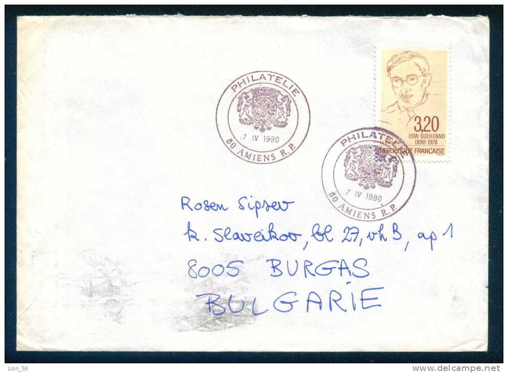 52686 Envelope  1990 PHILATELIE AMIENS , JEAN GUEHENNO - WRITER France Frankreich Francia - Brieven En Documenten