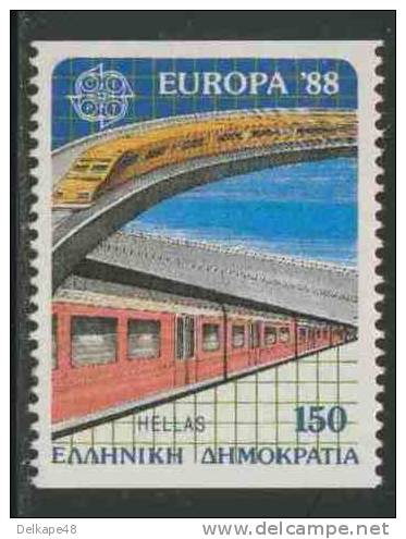 Greece Grece Hellas 1988 Mi 1686 C ** Commuter Trains /  Eisenbahn, Straße, U-Bahn  - Europa Cept - Treinen