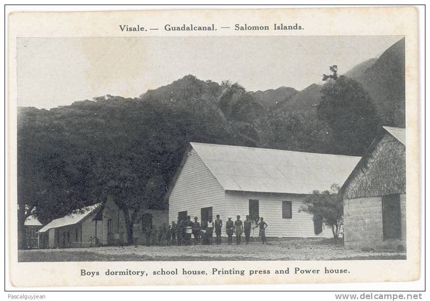 CPA ILES SALOMON - VISALE - GUADALCANAL - BOYS DORMITORY, SCHOOL HOUSE - Solomoneilanden