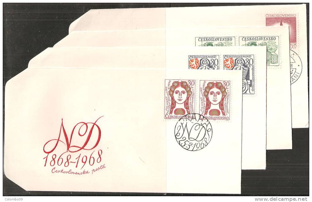 Cecoslovacchia 1968 FDC - Yv.1623/26  Mi.1772+1774/76 - FDC