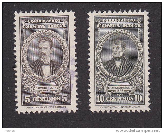 Costa Rica, Scott # C179, C180, Used, Lara, Fernandez, Issued 1948 - Costa Rica