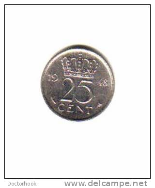 NETHERLANDS   25  CENTS  1948  (KM # 178) - 25 Centavos