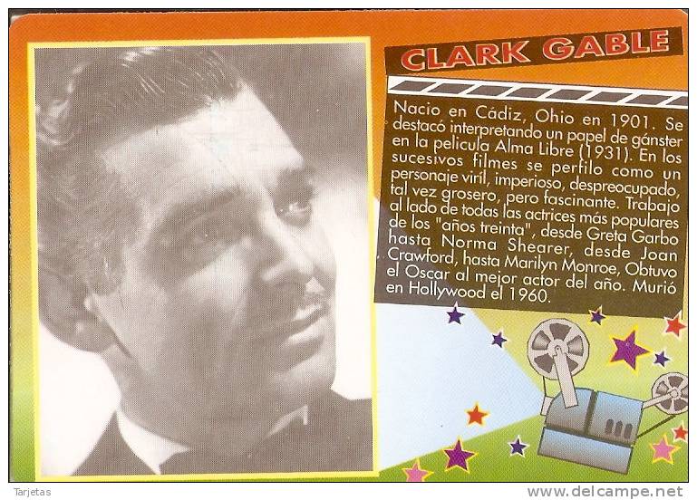 CALENDARIO DEL AÑO 2000 DE CLARK GABLE  (CINE-CINEMA) (CALENDRIER-CALENDAR) - Tamaño Pequeño : 1991-00