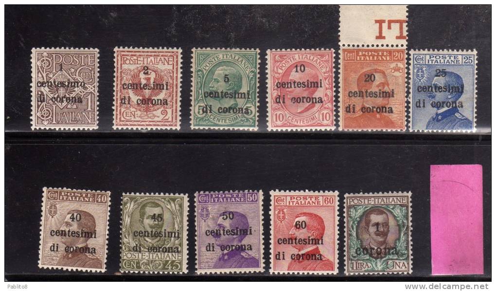 OCCUPAZIONI ITALIANE TRENTO E TRIESTE 1919 ITALY OVERPRINTED SOPRASTAMPATI SERIE COMPLETA MNH BEN CENTRATA - Trente & Trieste