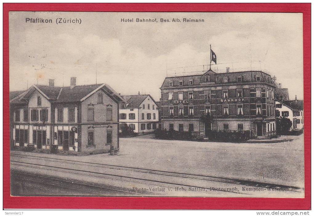 PFÄFFIKON HOTEL BAHNHOF UND BAHNHOF 1922 - Pfäffikon