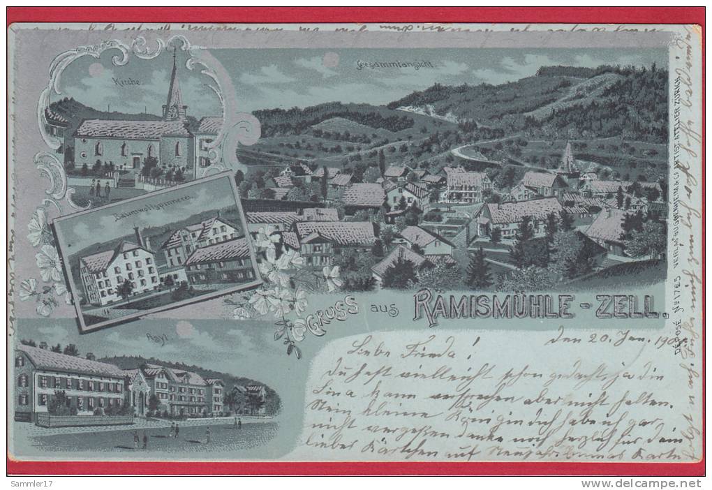 RÄMISMÜHLE-ZELL, LITHO 1901 - Zell