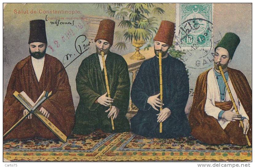 Turquie - Constantinople - Derviches - Musique - Religion - Oblitération 1912 - Turquie