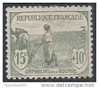 1917-19 FRANCIA PRO ORFANI DI GUERRA 15+10 CENT MH * - FR489 - Nuevos