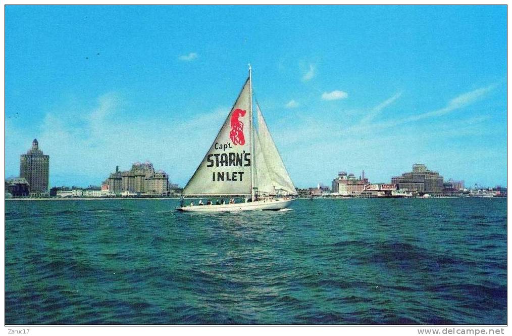 Carte Postale Voilier Usa The Starn's Restaurant Boating Center À Atlantic City New Jersey Voilier Amerique - Atlantic City