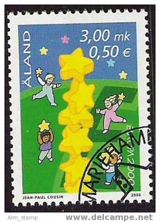 2000 Aland  Mi. 175 Used  Europa.   Kinder Bauen Sternenturm - 2000