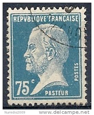 1923-26 FRANCIA USATO LOUIS PASTEUR 75 CENT - FR494-2 - 1922-26 Pasteur