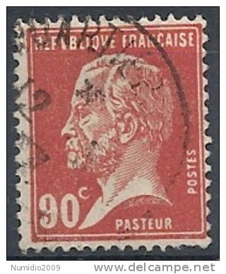 1923-26 FRANCIA USATO LOUIS PASTEUR 90 CENT - FR494-3 - 1922-26 Pasteur