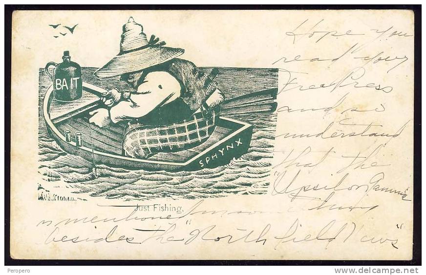 FISHING   SPHYNX  Bait   1906.      Old Postcard - Pubblicitari