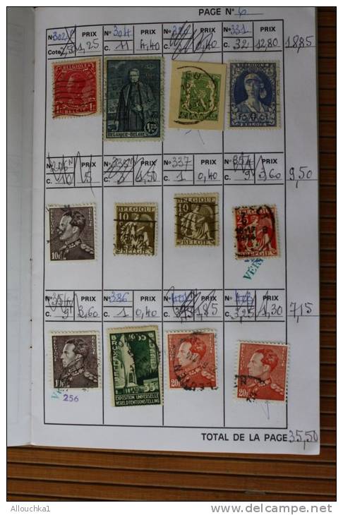 Belgique TIMBRES BELGES (.) Carnet de circulation entre 1865 &amp; 1960(Cote 2006 Y/T) 112,95 &euro; Voir détails ci-des