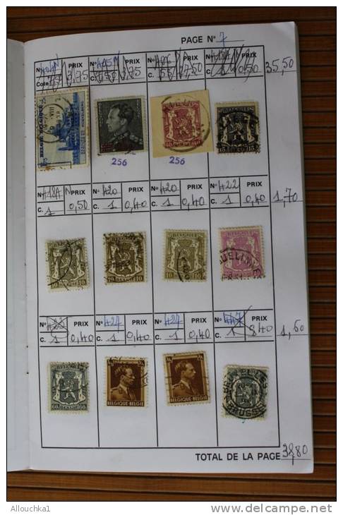 Belgique TIMBRES BELGES (.) Carnet de circulation entre 1865 &amp; 1960(Cote 2006 Y/T) 112,95 &euro; Voir détails ci-des