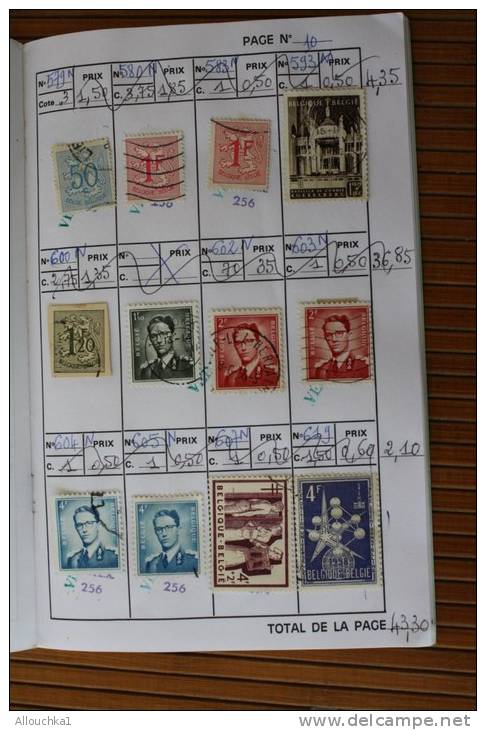 Belgique TIMBRES BELGES (.) Carnet de circulation entre 1865 &amp; 1960(Cote 2006 Y/T) 112,95 &euro; Voir détails ci-des