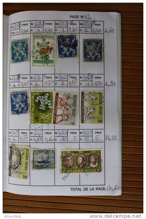 Belgique TIMBRES BELGES (.) Carnet de circulation entre 1865 &amp; 1960(Cote 2006 Y/T) 112,95 &euro; Voir détails ci-des